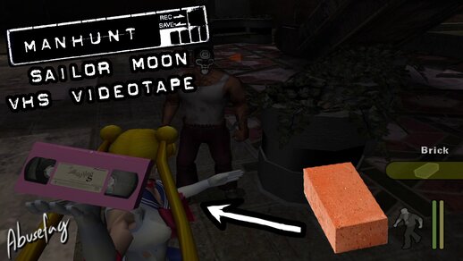 MANHUNT Sailor Moon VHS videotape weapon skin (remplaces brick)