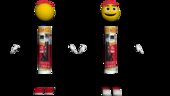 La Mascota HH de la tienda hhgregg CON EXPRESIONES FACIALES EN LAS CEJAS