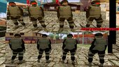 Pack de Soldados tipo Swat y Marine de la Corporación Umbrella tipo GTA 5 MORENO CON 2 TIPOS DE ROSTROS Y BLANCO CON 3 TIPOS DE ROSTROS Y TIPOS DE CHALECO NORMAL Y CAMUFLADO 