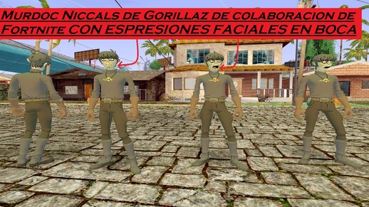 Murdoc Niccals de Gorillaz de colaboración de Fortnite CON EXPRESIONES FACIALES EN BOCA